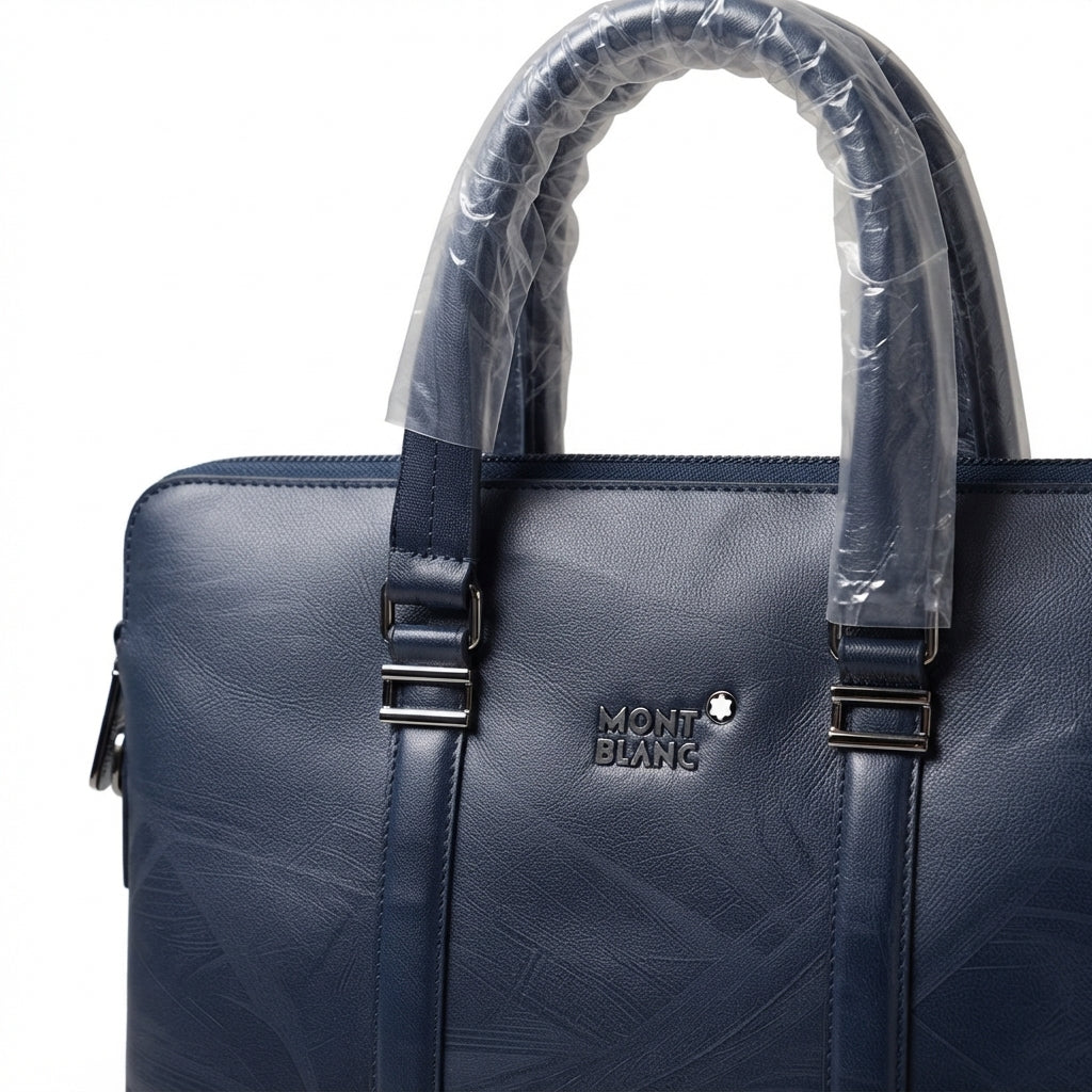 Montblanc dark blue leather