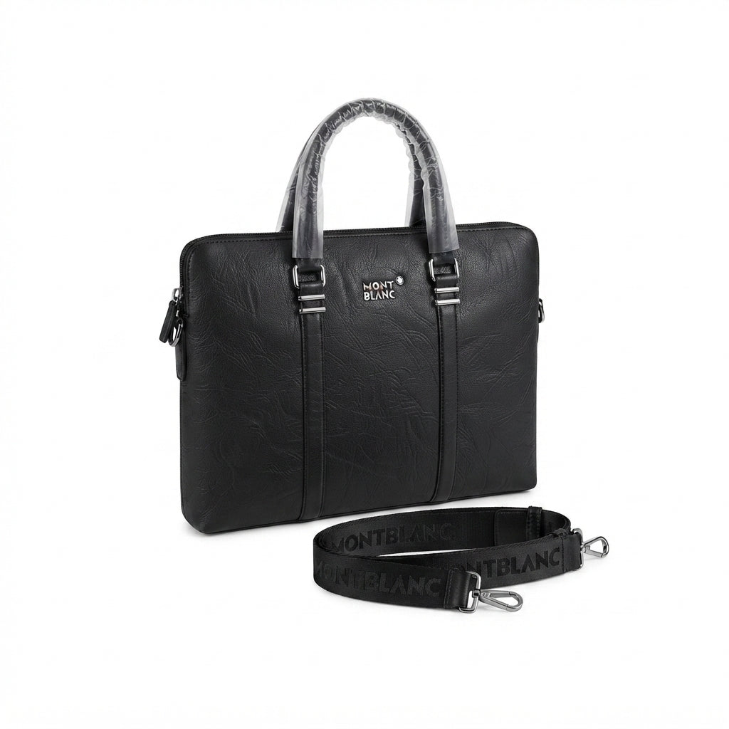 Montblanc black faux-leather
