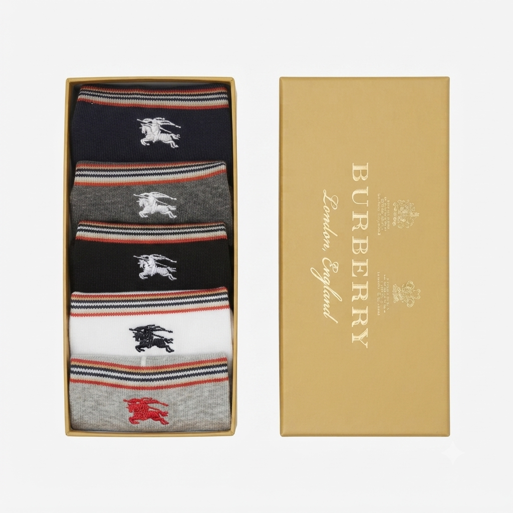Burberry initials logo five-pair set