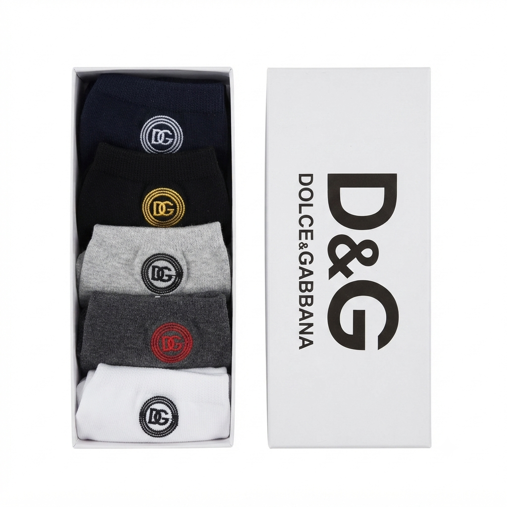 dolce-gabbana initials logo five-pair set