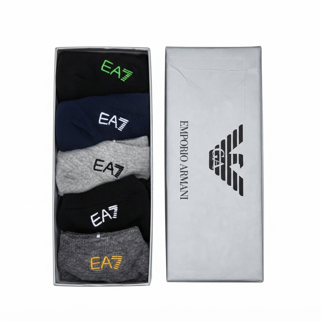 Emporio Armani initials logo five-pair set