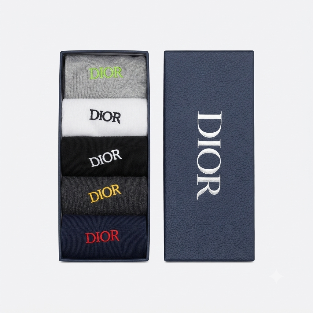 dior initials logo five-pair set