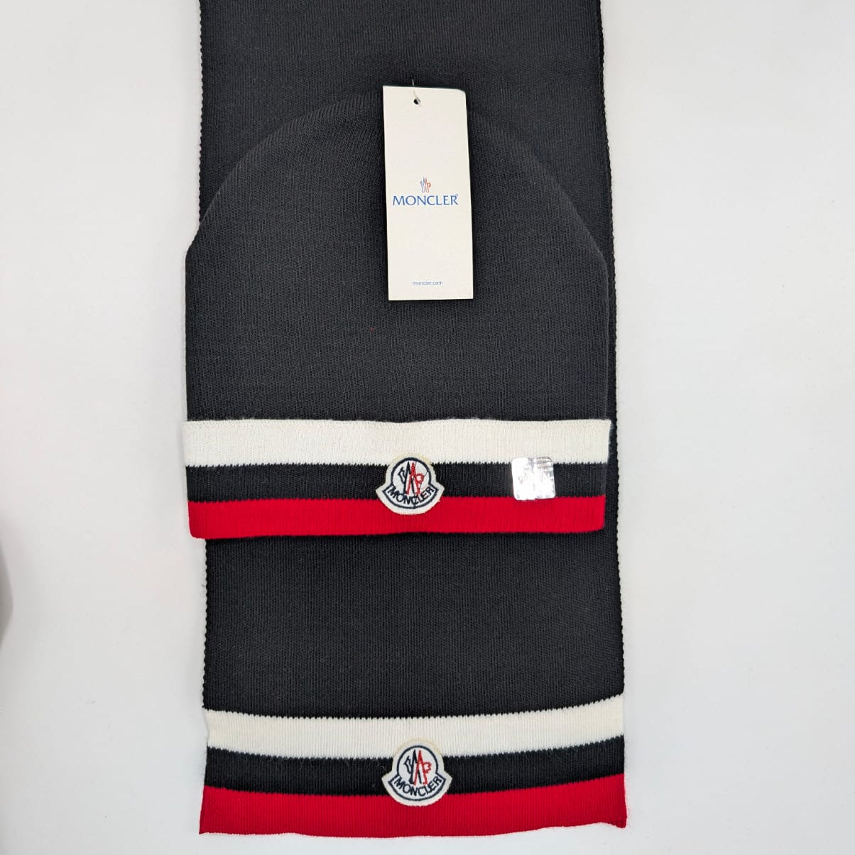 Moncler Tricolor wool beanie