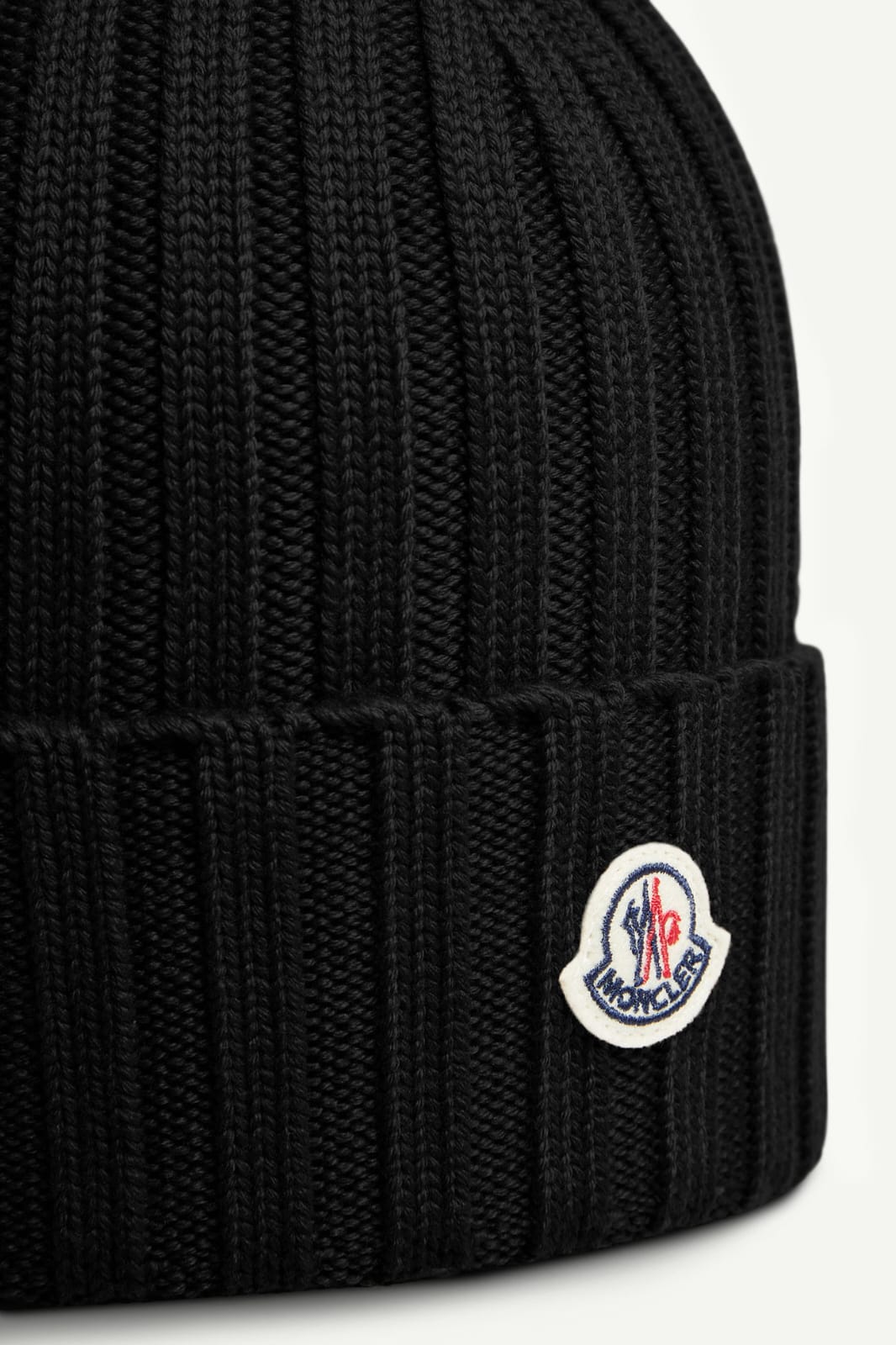 Moncler Logo Ribbed-Knit Wool Beanie