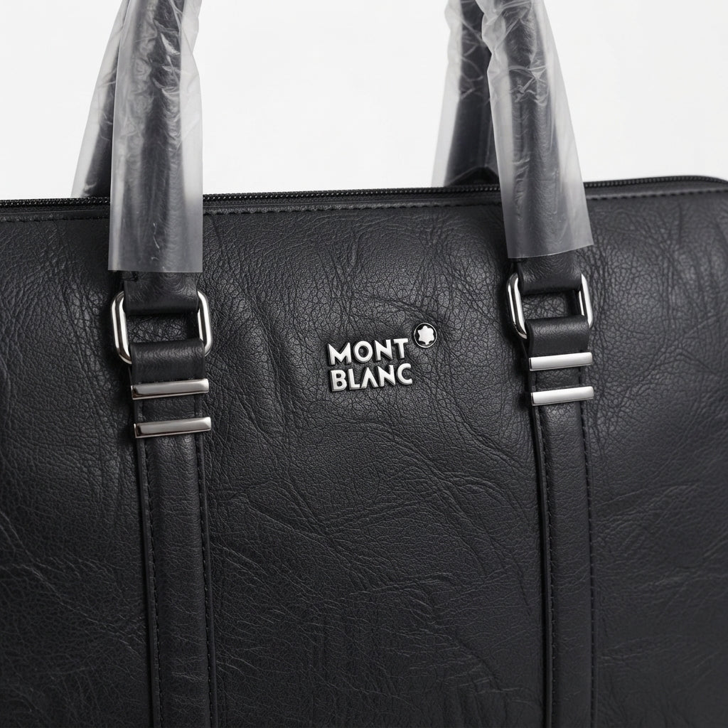 Montblanc black faux-leather