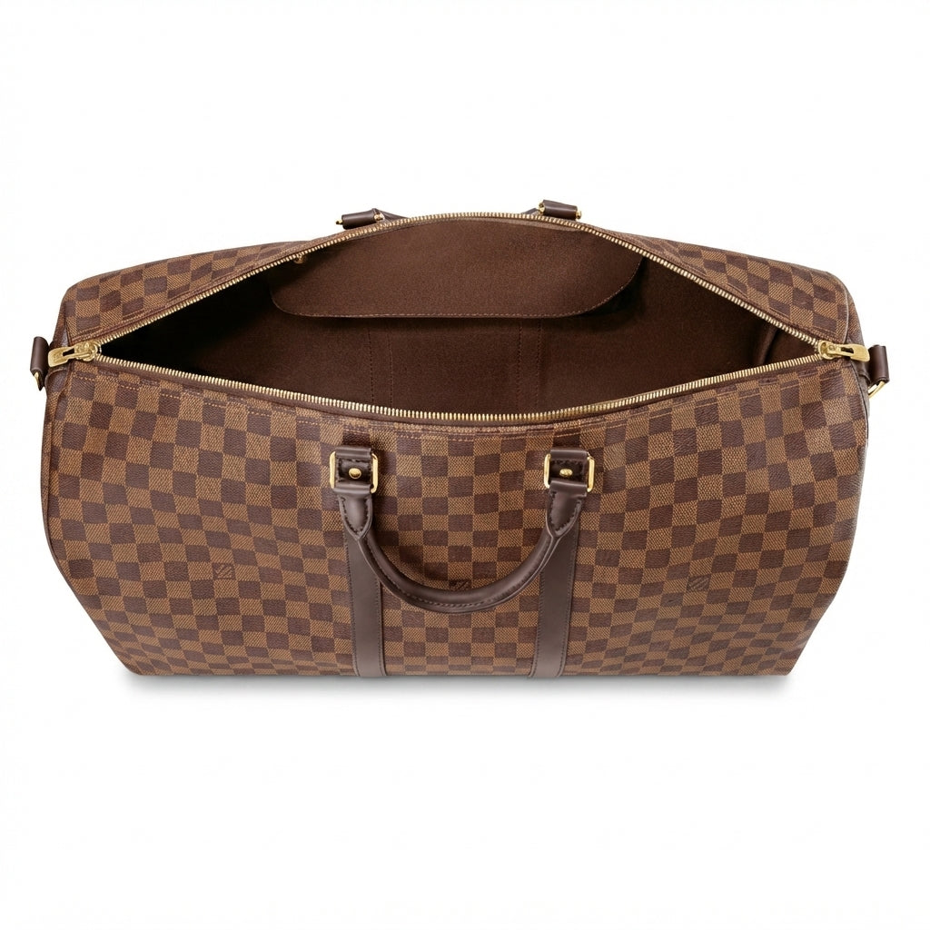 Louis Vuitton brown checkered travel duffle