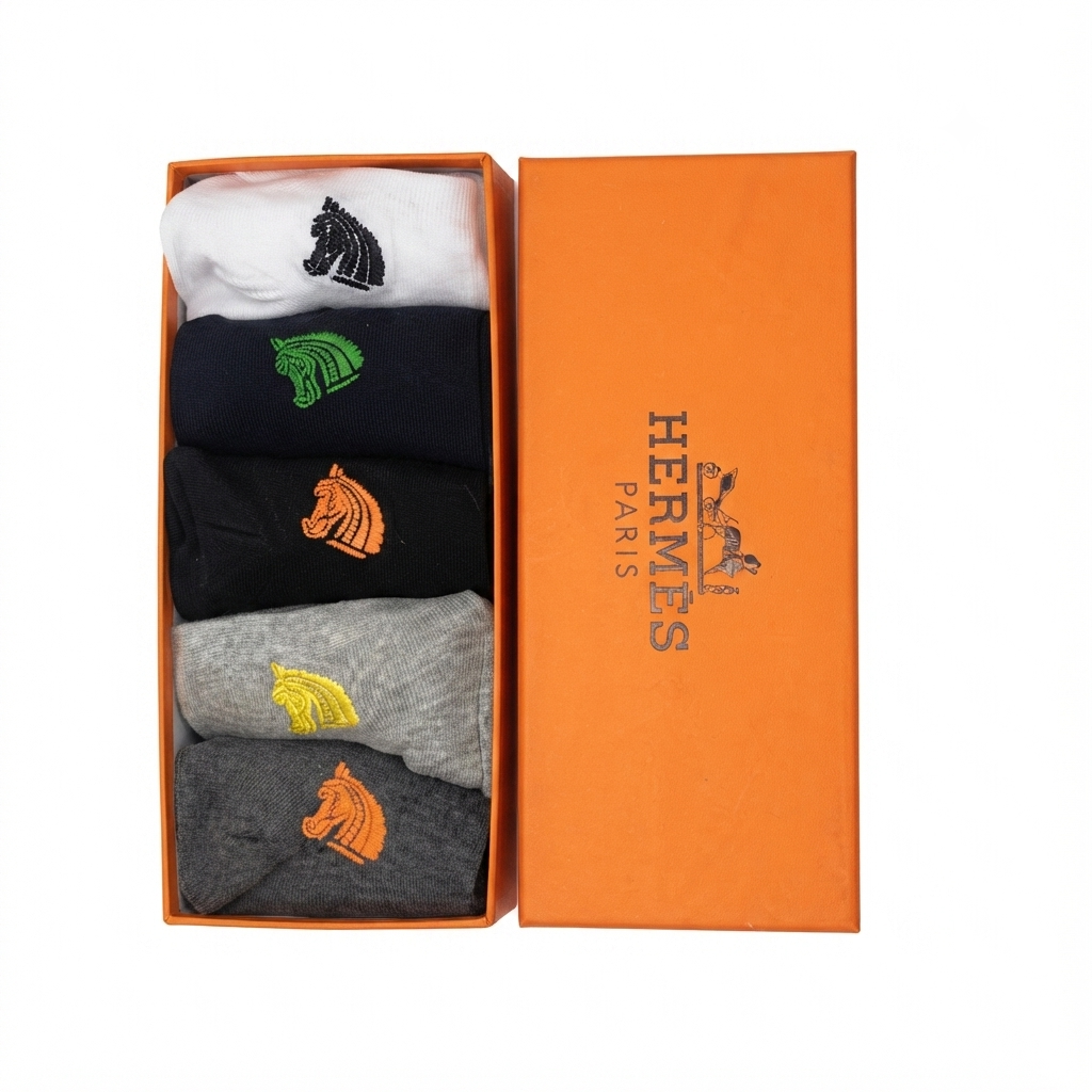 Hermès initials logo five-pair set
