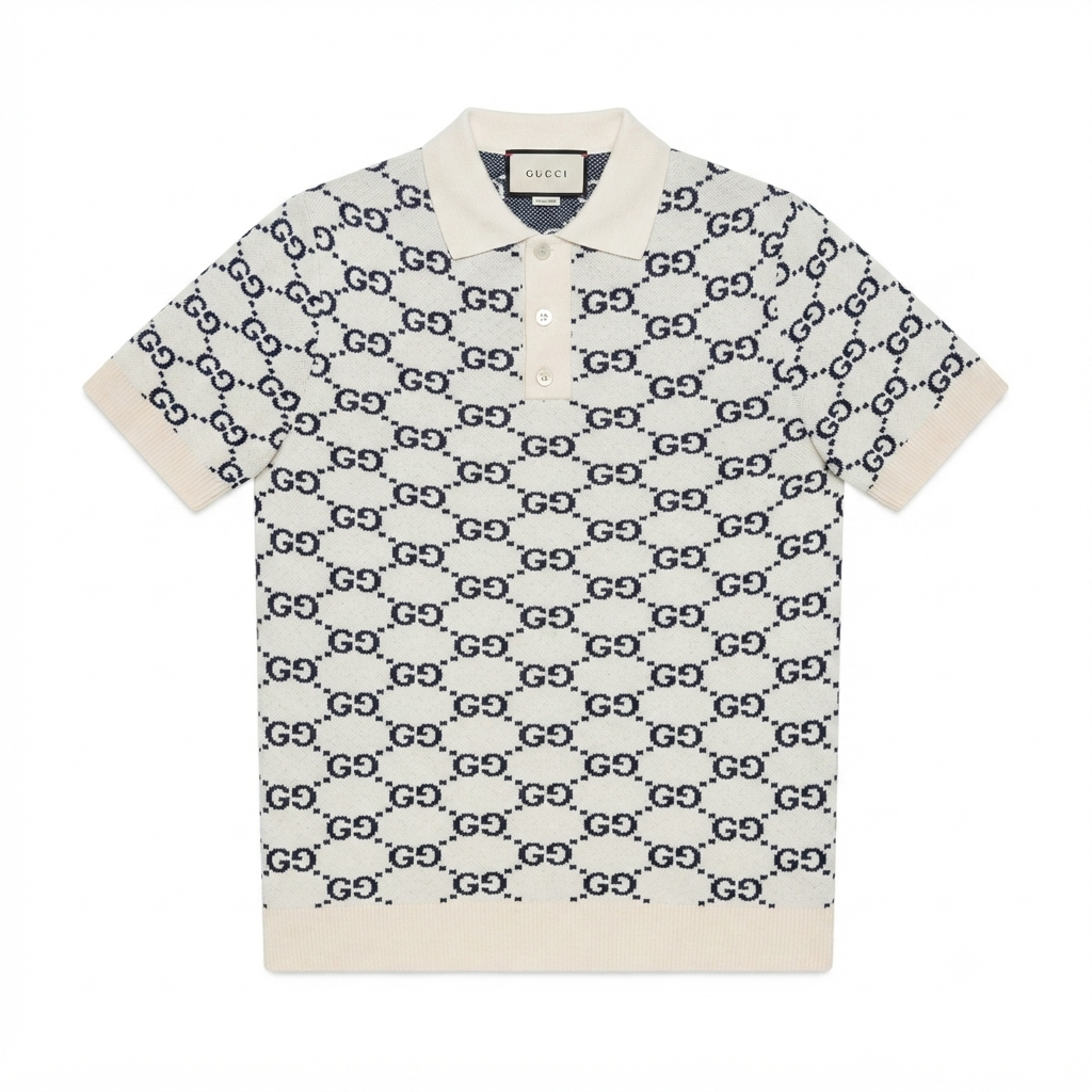 Gucci GG cotton knit jacquard polo